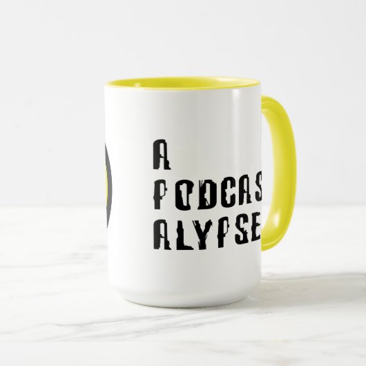 Apodcastalypse Tasse! Mit dem Strahlungslogo! Tasse (VorderseiteRechts)