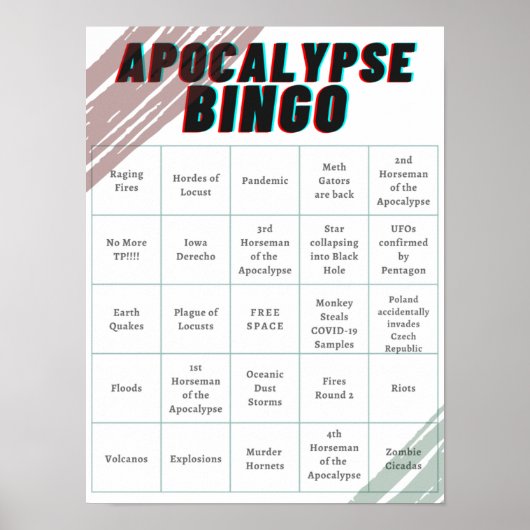 Apokalypse Bingo Poster (Vorne)