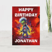Apokalypse Birthday Zombie Boy Karte (Vorderseite)