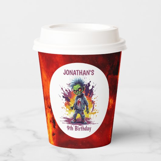 Apokalypse Birthday Zombie Boy Pappbecher (Vorderseite)