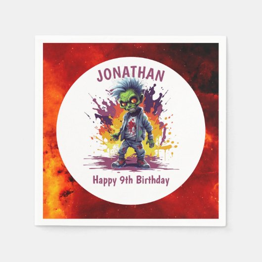 Apokalypse Birthday Zombie Boy Serviette (Vorderseite)