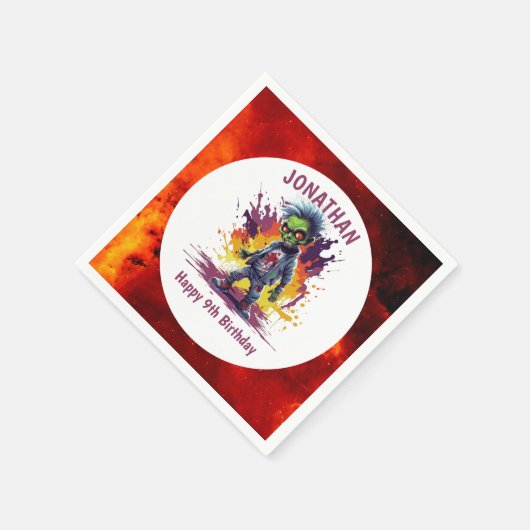 Apokalypse Birthday Zombie Boy Serviette (Ecke)