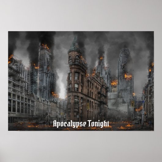 Apokalypse heute Abend brennende Stadt Poster (Vorne)