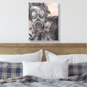 Apokalypse Prepper in Gasmaske Art Piece Leinwanddruck (Insitu (Schlafzimmer))