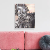 Apokalypse Prepper in Gasmaske Art Piece Leinwanddruck (Insitu (Wohnzimmer))