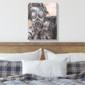 Apokalypse Prepper in Gasmaske Art Piece Leinwanddruck (Insitu (Schlafzimmer))