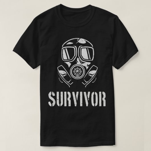Apokalypse Überlebende Gasmaske T-Shirt (Design vorne)
