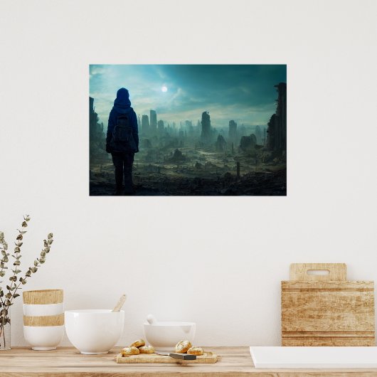 Apokalypse verliert Zivilisation Zukunft dystopisc Poster (Küche)