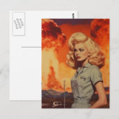 Apokalyptische Blondine Vintag Postkarte (Vorne/Hinten)