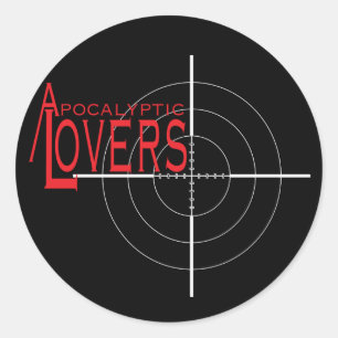 Apokalyptische Liebhaber Gun Sight Sticker! Runder Aufkleber