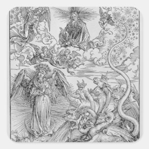 Apokalyptische Szene Quadratischer Aufkleber