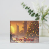 Apokalyptische Weihnachtsmotif, mit Geschenken Feiertagspostkarte (Stehend Vorderseite)