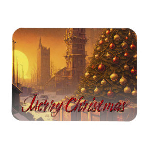 Apokalyptische Weihnachtsmotif, mit Geschenken Magnet