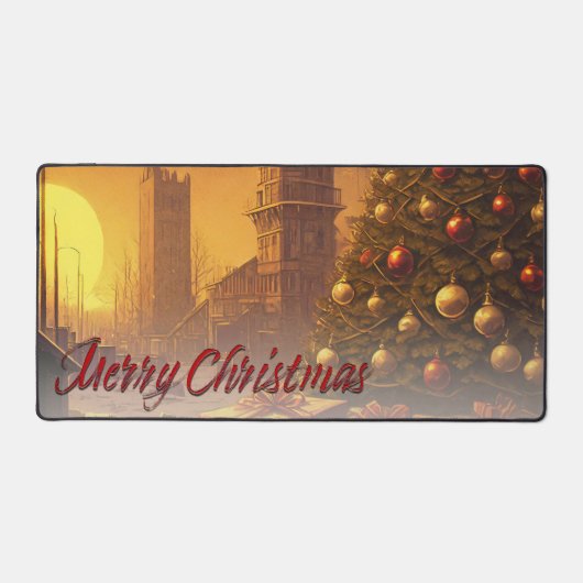 Apokalyptische Weihnachtsmotif, mit Geschenken Schreibtischunterlage (Vorderseite)