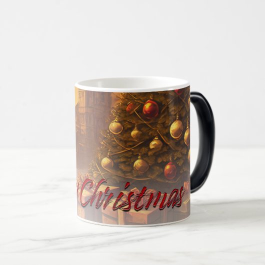 Apokalyptische Weihnachtsmotif, mit Geschenken Verwandlungstasse (VorderseiteRechts)