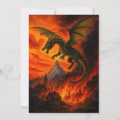 Apokalyptischer Feuerdrache über den Geburtstag Einladung (Rückseite)