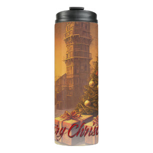 Apokalyptisches Weihnachtsmotiv, mit Geschenken Thermosbecher