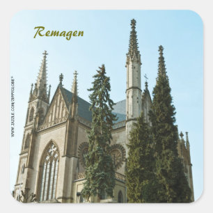 Apollinaris Church in Remagen, Deutschland Quadratischer Aufkleber