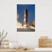 Apollo1 Saturn V Raketenstart Historischer Mond Poster (Küche)