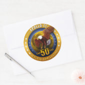 Apollo 11 50th Anniversary Golden Eagle and Moon - Runder Aufkleber (Umschlag)