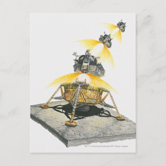 Apollo 11 Adlermodul ab Mond Postkarte (Vorderseite)