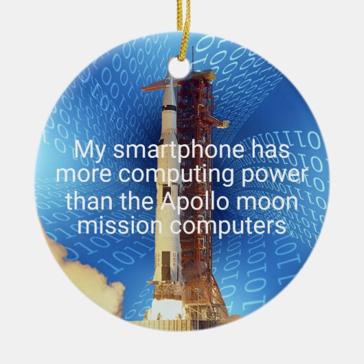 Apollo 11 Computing Power Keramik Ornament (Vorne)