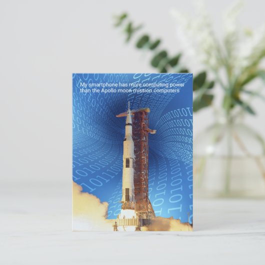 Apollo 11 Computing Power Postkarte (Stehend Vorderseite)