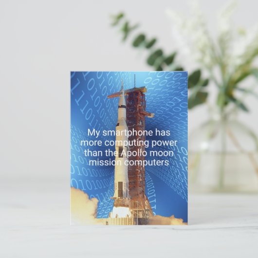 Apollo 11 Computing Power Postkarte (Stehend Vorderseite)