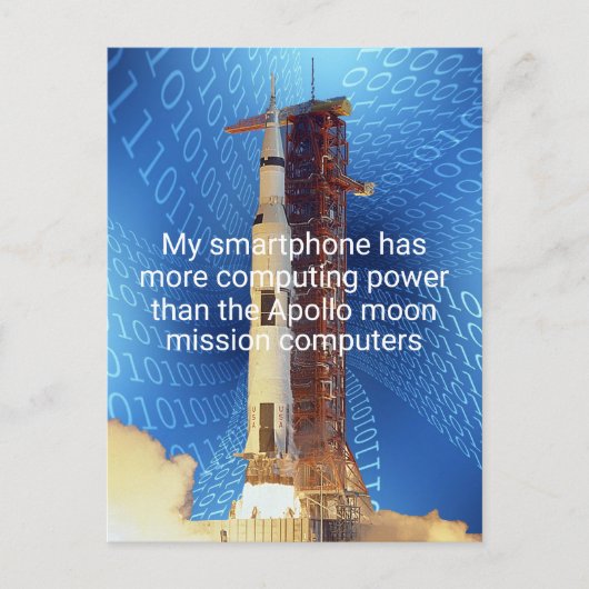 Apollo 11 Computing Power Postkarte (Vorderseite)