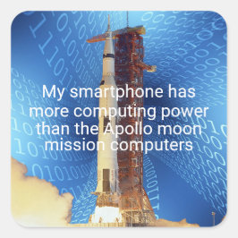 Apollo 11 Computing Power Quadratischer Aufkleber