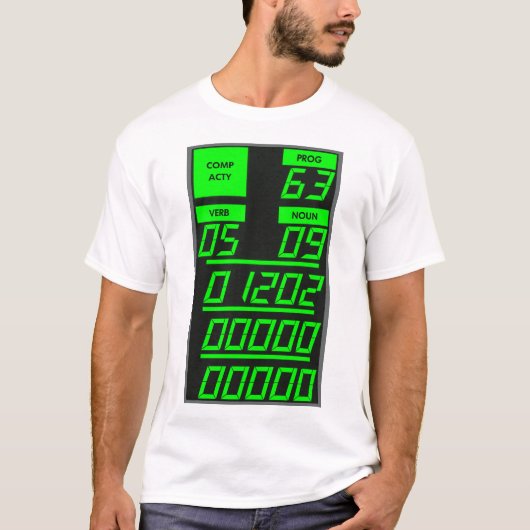 Apollo 11 DSKY Display, Alarm Code 1202 T-Shirt (Vorderseite)