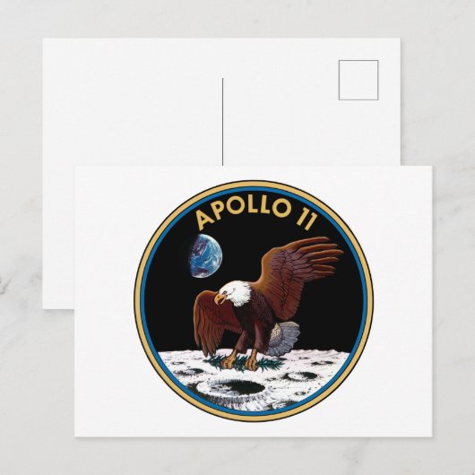 Apollo 11-Insignien Postkarte (Vorne/Hinten)