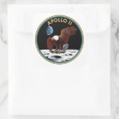 Apollo 11-Insignien Quadratischer Aufkleber (Tasche)