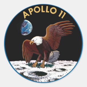 Apollo 11-Insignien Runder Aufkleber