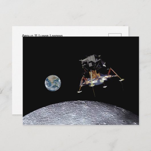 Apollo 11 Lunar Landing Postkarte (Vorne/Hinten)