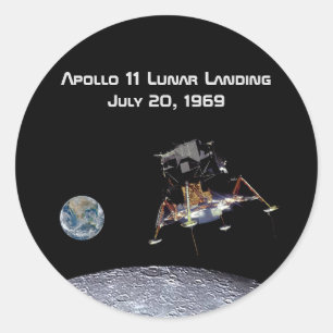 Apollo 11 Lunar Landing Runder Aufkleber