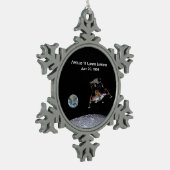 Apollo 11 Lunar Landing Schneeflocken Zinn-Ornament (Links)