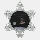 Apollo 11 Lunar Landing Schneeflocken Zinn-Ornament (Vorderseite)