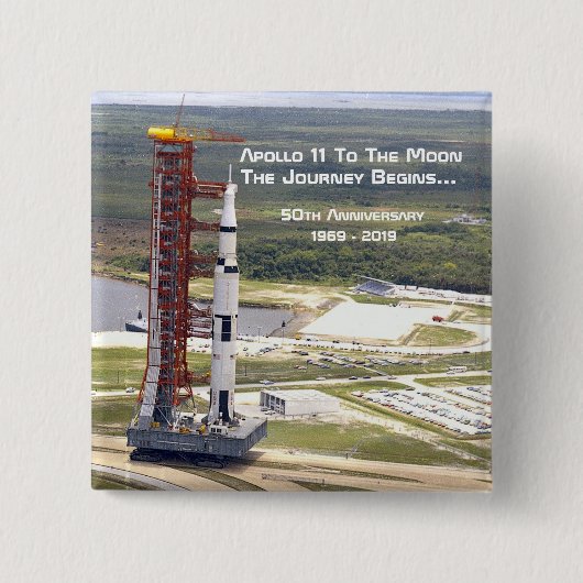 Apollo 11 Mission zum Mondjubiläum Button (Vorderseite)