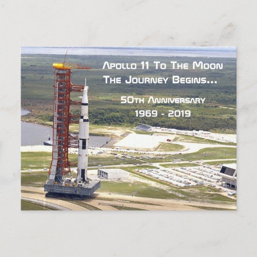 Apollo 11 Mission zum Mondjubiläum Postkarte (Vorderseite)