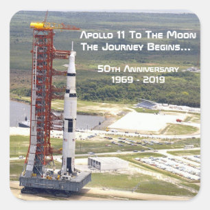 Apollo 11 Mission zum Mondjubiläum Quadratischer Aufkleber