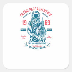 Apollo 11 quadratischer aufkleber