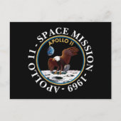Apollo 11 Raumfahrt-Mission 1969 Insignien Postkarte (Vorderseite)