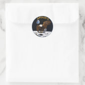 Apollo 11 runder aufkleber (Tasche)