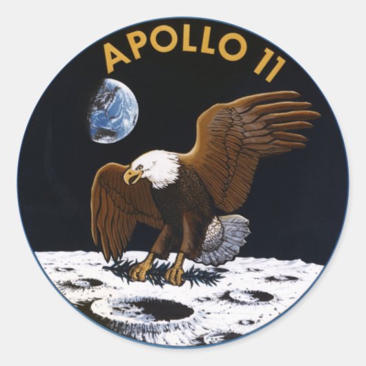 Apollo 11 runder aufkleber (Vorderseite)