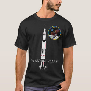 Apollo 11 Saturn V Abzeichen Patch 50. Mondlandung T-Shirt