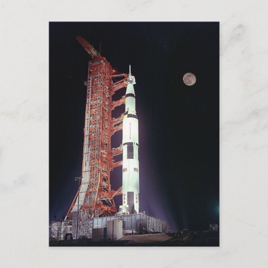 Apollo 11 Saturn V Rakete Postkarte (Vorderseite)