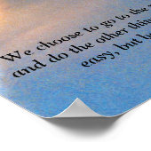 Apollo 11 Start mit amerikanischem Flag JFK Zitat Poster (Ecke)