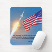 Apollo 11 Start mit amerikanischer Flagge Mousepad (Mit Mouse)