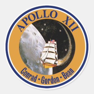 Apollo-12-Missionsabzeichen-Logo Runder Aufkleber